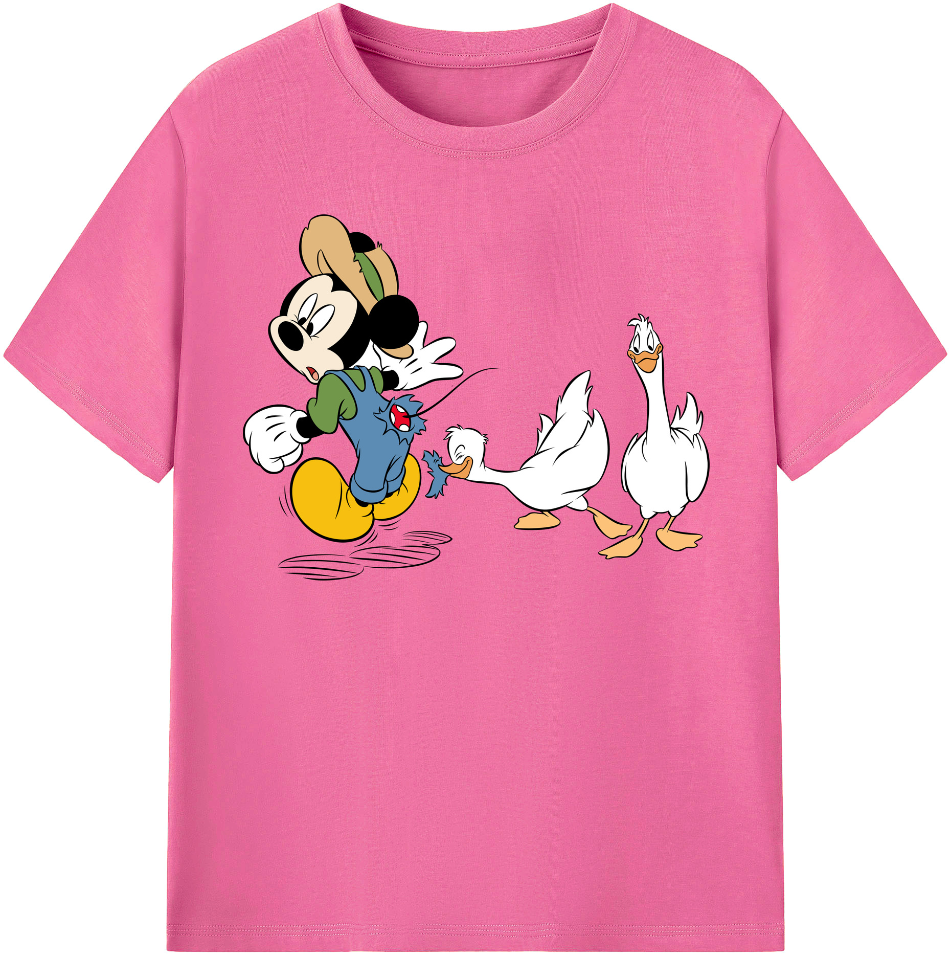 （画像用） ミッキーマウス Mickey Mouse レディースカジュアルプリントTシャツ（綿100％）